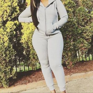 Grey 2 Piece Hoodie And Jogger Medium